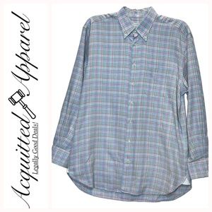 H. Stockton Plaid Button Down Front & Collar Long Sleeve Shirt
